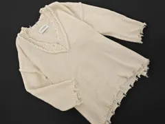 Le Magasin ル マガザン アダムエロペ ダメージ加工 Vネック ニット セーター 白 ◇■ レディース