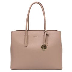 美品】FURLA フルラ トートバッグ チャーム ミネルヴァL レザー ピンク 