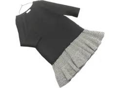 KUMIKYOKU 組曲 ウール混 ボーダー 切替 ニット ワンピース size2/黒ｘ白 ◇■ レディース