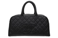 CHANEL シャネル ハンドバッグ ミニボストン A20997 8番台 キャビアスキン ココマーク ブラック ゴールド金具 美品 中古 4b009615