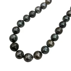レン様専用 テリ良 SV 天然 ブラックパール バロック ネックレス 8.4mm ～ 12.3mm 42cm 南洋 真珠 ♯1073012947