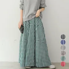 ギンガムチェック ロングスカート 春秋夏