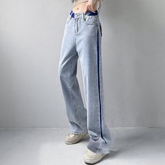 kom デニムジーンズ ハイウエスト 蝶々 レーヨン混 XL - メルカリ