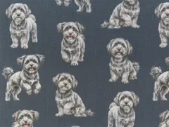 【ゆきちゃん限定】X2489 マルプー シルバー（グレー） 紺 生地 1m