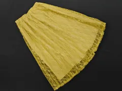 earth music&ecology アースミュージック＆エコロジー レース ロング スカート sizeF/黄 ■■ レディース