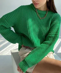 ニットセーター レディース 長袖 秋冬