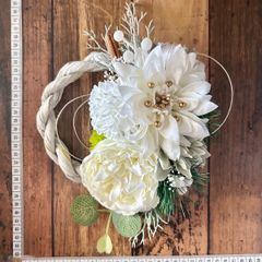 7-230 しめ縄リース しめ縄飾り お正月リース お正月飾り 門扉