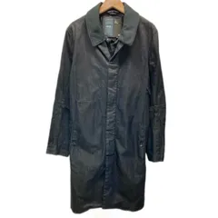 G-STAR RAW　ステンカラーコート　ロング丈　フライフロント　アウター　無地　ワンポイント　ブランドロゴ　刺しゅう　コットン　古着