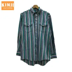 Wrangler　ストライプシャツ　80s-90s vintage　80年代-90年代　長袖　トップス　ボタンダウン　胸ポケット　アメカジ　古着