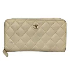 CHANEL(シャネル) 長財布 マトラッセ アイボリー ゴールド金具/ラウンドファスナー