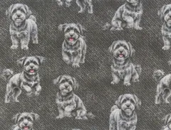 【ゆきちゃん限定】X2493 マルプー シルバー デニム黒 生地 1m