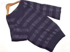 UNTITLED アンタイトル ウール混 ボーダー ラメ ニット セーター size2/紫 ◇■ レディース