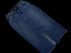 AZUL BY MOUSSY アズールバイマウジー スリット カットオフ ロング デニムスカート sizeS/青 ■■ レディース