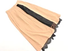 新品 AS KNOW AS アズノゥアズ レース 切替 プリーツ スカート ベージュx黒 ■■ レディース