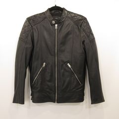 コーチ COACH シングルライダースジャケット シボ革 メタルスナップ