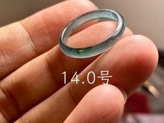 L18-133 氷種 薄ラベンダー・ブルー 3.0号 A貨本翡翠 くりぬきリング