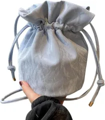 Liebste 推し活 ペンライトケース 巾着ショルダー 全5色 軽量 おしゃれ 収納袋 小物入れ 推しカラー対応 推し活ポーチ ワンショルダーバッグ ペンライトポーチ (ブルー)