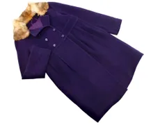 ADAM ET ROPE' アダムエロペ アンゴラ混 ファー コート size36/紫 ◇■ レディース