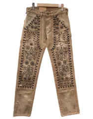 ラルフローレン RalphLauren Denim & Supply STUDS DOUBLE KNEE WORK PANTS スタッズ ダブル ニー ワーク パンツ ジップフライ 加工 ズボン 茶 総柄 ボトムス ブラウン 28/32 104MB-379