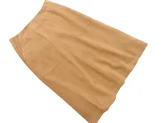 green label relaxing グリーンレーベルリラクシング ユナイテッドアローズ スウェード調 Aライン 台形 スカート size36/キャメル ◇■ レディース