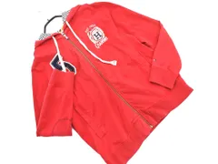 TOMMY HILFIGER トミーヒルフィガー プリント ワッペン ジップアップ パーカー sizeL/赤 ◇■ メンズ