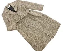 22 OCTOBRE 22 オクトーブル ウール混 ツイード ラップ コート size38/ベージュｘ黒 ◇■ レディース