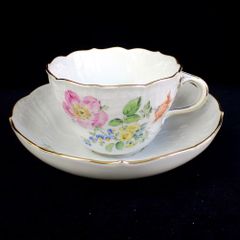 極美品 1級 送料込み 】マイセン ピンクローズ カップ＆ソーサー 金彩