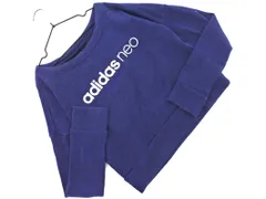 adidas アディダス プリント トレーナー スウェット sizeS/青 ◇■ レディース