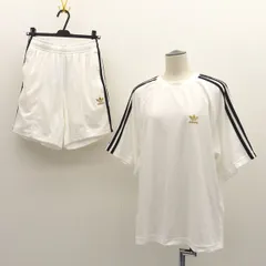 adidas / アディダス ◆セットアップ/半袖テリーTシャツ＆ショートパンツ/パイル生地/ホワイト/S JX8978 JX8975 【メンズ/MEN/男性/ボーイズ/紳士】 メンズファッション【中古】 