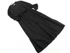 UNITED ARROWS ユナイテッドアローズ ベルスリーブ ピンタック バンドカラー シャツ ワンピース 黒 ◇■ レディース