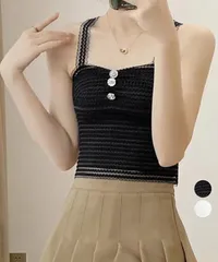 カップ付きキャミソール レースブラトップ