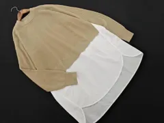 新品 chocol raffine robe ショコラフィネローブ レイヤード風 ドッキング チュニック ニット セーター sizeF/白ｘベージュ ◇■ レディース