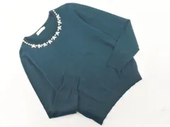 earth music&ecology アースミュージック＆エコロジー パールビーズ ニット セーター sizeS/緑 ◇■ レディース