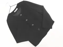 NATURAL BEAUTY BASIC ナチュラルビューティーベーシック ウール混 ツイード ノーカラー ジャケット sizeM/黒 ◇■ レディース