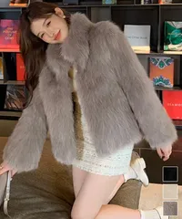 フェイクファージャケット ファーコート冬