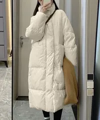 フェイクダウンコート 中綿 ロングコート