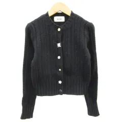 スナイデル SNIDEL カーディガン ショート丈 ビジュー F ブラック 黒 /YM37