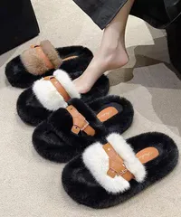 レディース ファーサンダル 厚底サンダル