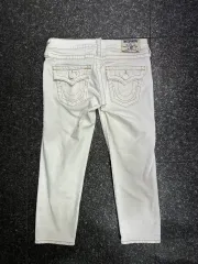 トゥルーレリジョン スティッチ 白 パンツ スキニージーン レディース 25インチ