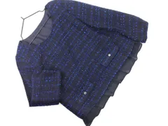 NATURAL BEAUTY BASIC ナチュラルビューティーベーシック ツイード ブラウス シャツ sizeM/紺 ◇■ レディース