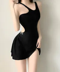 ワンピース水着 レディースモノキニ　バックスタイルも大胆なオープン仕様のワンピース水着セット