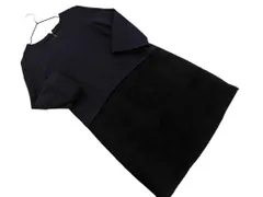Droite lautreamont ドロワット ロートレアモン ウール混 切替 ワンピース size2/紺x黒 ◇■ レディース