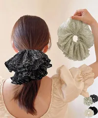 フリルシュシュ 大きめボリュームヘアゴム