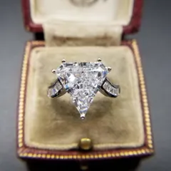 Ross Simons 大粒 キュービックジルコニア ダイヤモンドカット 925 シルバー リング アールデコ 指輪 ゴージャス エレガント Y6-N