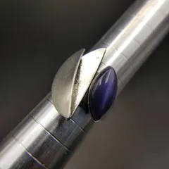 Christophe Poly モダニスト パープルキャッツアイ フローラル リング 指輪 植物モチーフ マーキスカット 大ぶり 存在感 カナダ Y23-G