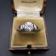 キュービックジルコニア ブリリアントカット ソリテール ヴィンテージ リング 指輪 シルバープレート 上品 煌めき 大きめサイズ Y23-H