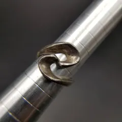 メキシコ 925 シルバー モダニスト ウェーブ ヴィンテージ リング 銀 指輪 S字曲線 大ぶり ステートメントジュエリー Taxco タスコ Y23-H