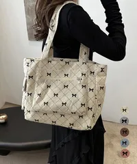 コーデュロイ マルチポケットトートバッグ