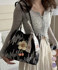 スカーフ付き 大容量トートバッグ