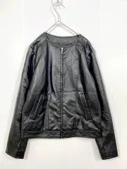 美品 N. エヌ ナチュラルビューティーベーシック 定価11000円 フェイクレザー ジャケット sizeM/黒 ■■レディース